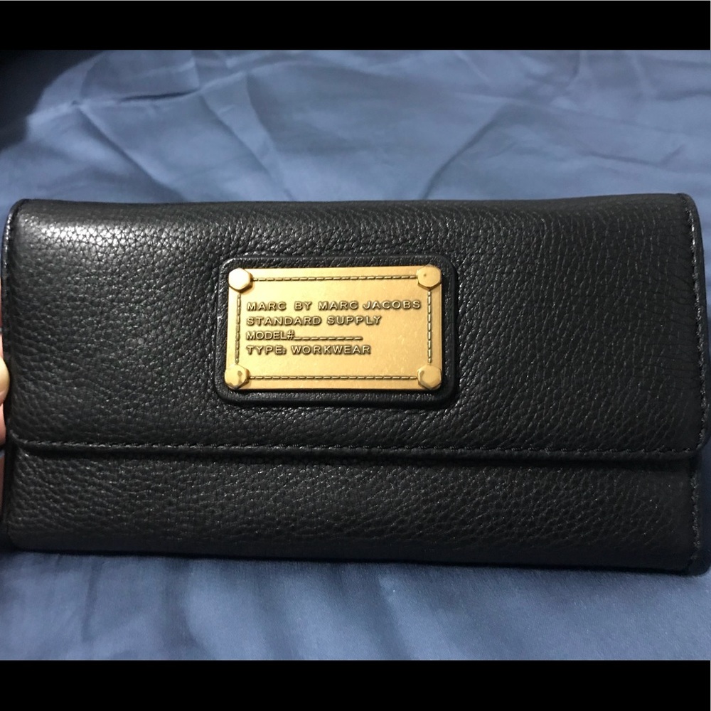 Black leather Marc by Marc Jacobs trifold wallet